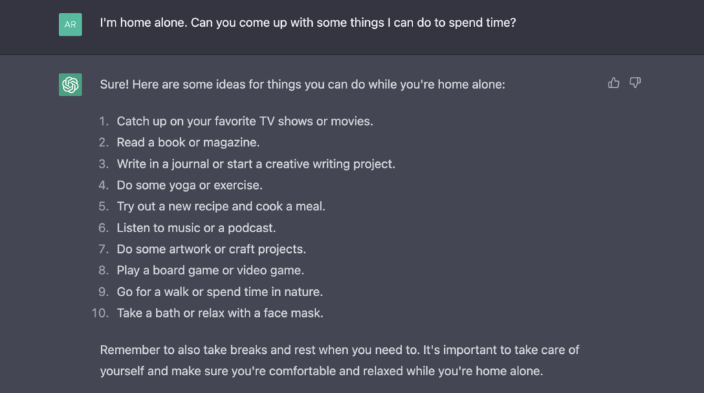ChatGPT for entertainment as a chatting partner
