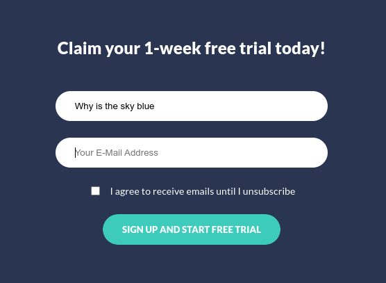 AI Writer sign up form
