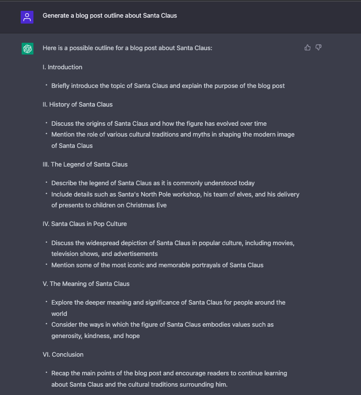 Creating a blog post outline with ChatGPT