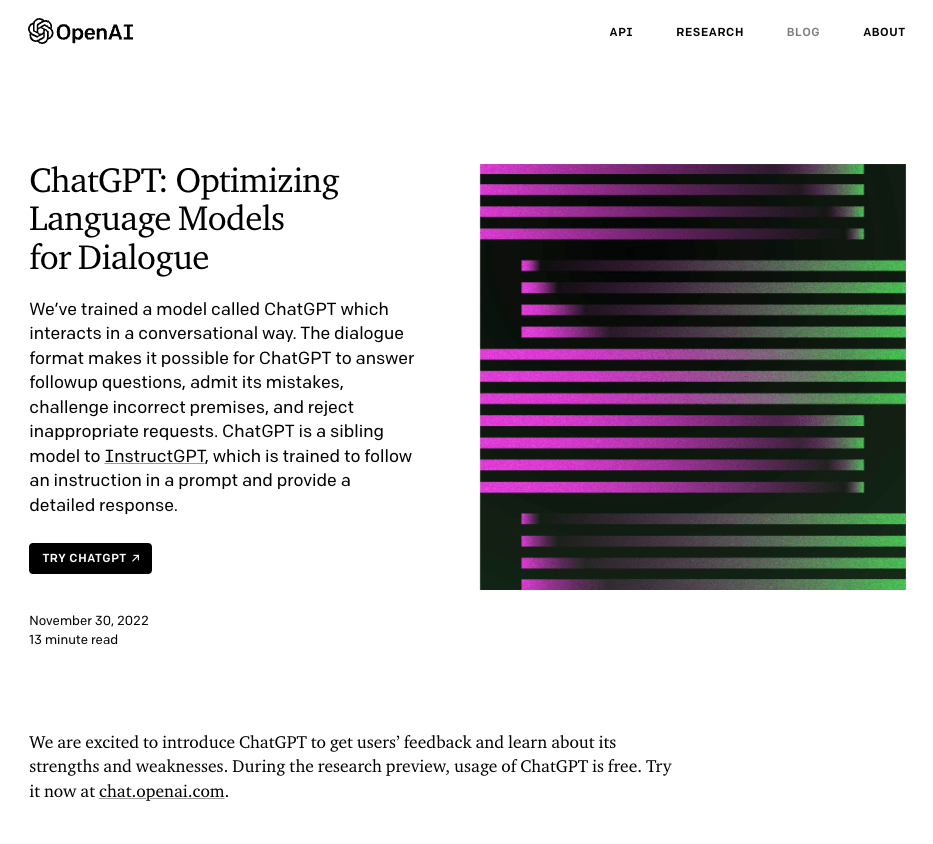 ChatGPT homepage