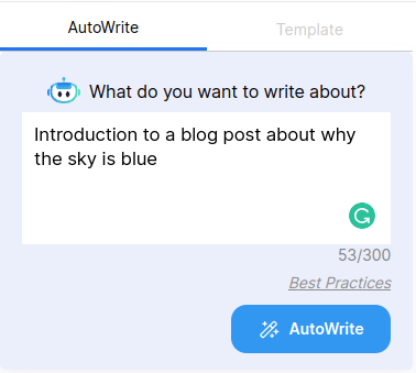Autowrite input