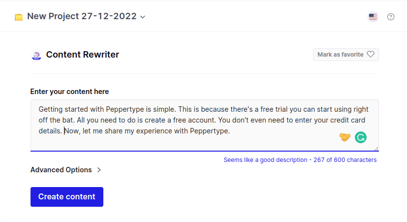Peppertype content rewriter
