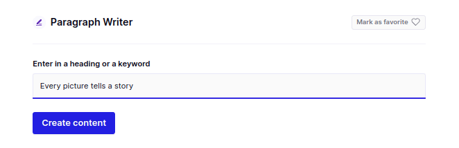 Peppertype blog paragraph writer input example