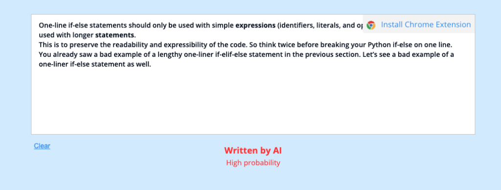 Copyleaks AI human-generated content example score