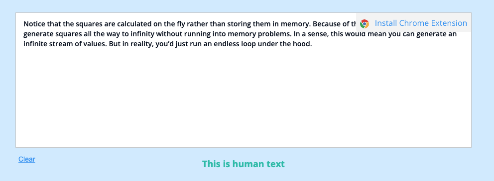 Copyleaks AI human-generated content example score