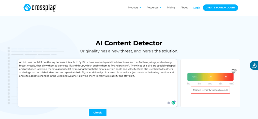 CrossPlag content detector