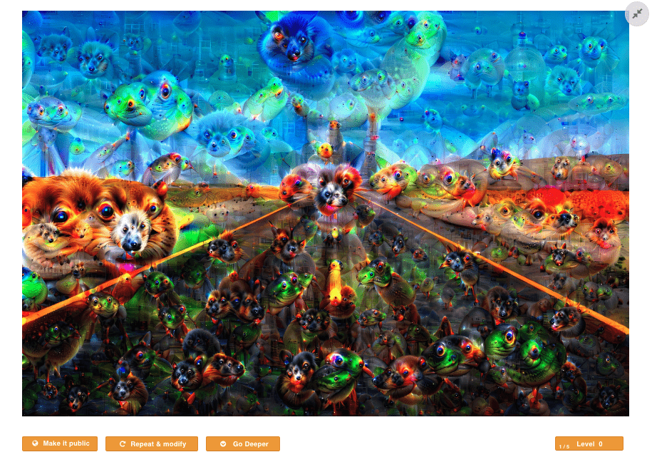 An evolution of Deep Dream Mode output