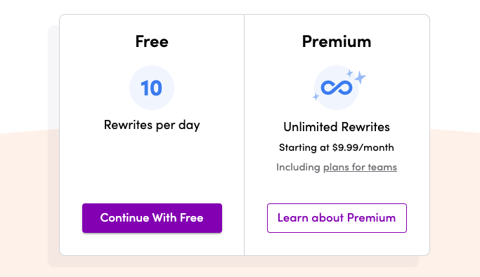 WordTune pricing