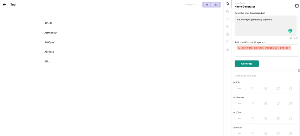Name generator example