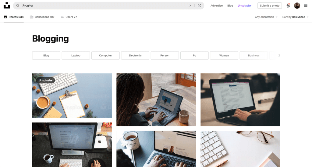 Unsplash pictures about blogging