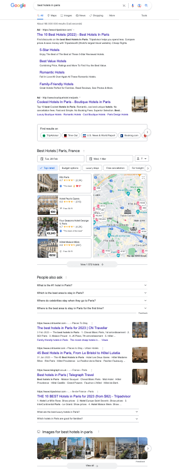 too much competition in search results