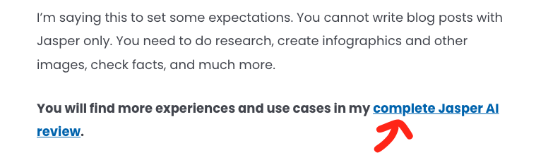 anchor text on a link that points to a review of a digital product