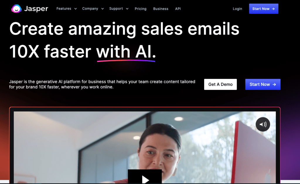 A landing page of a digital SaaS product