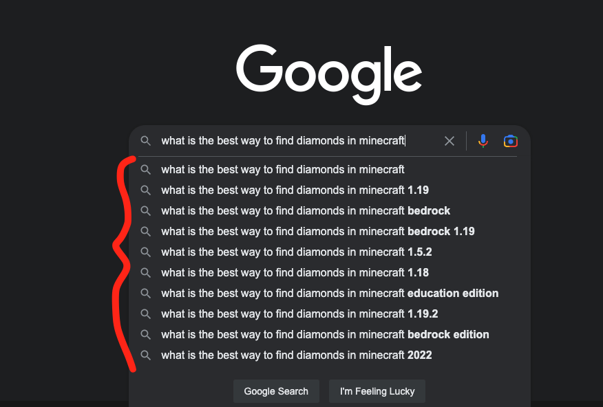 Long tail keyword suggestions