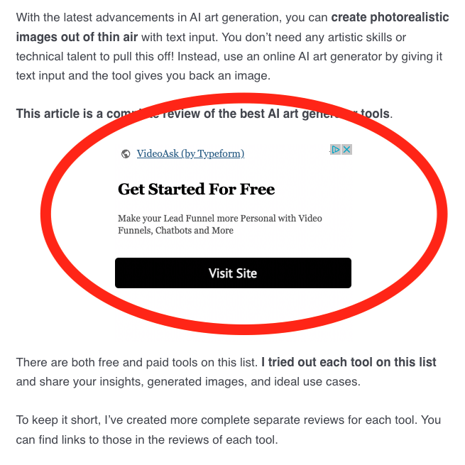 native ad example
