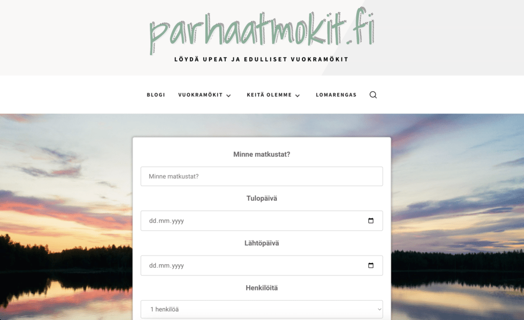 Parhaatmokit.fi front page