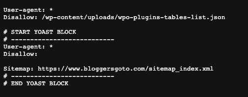 Robots txt example