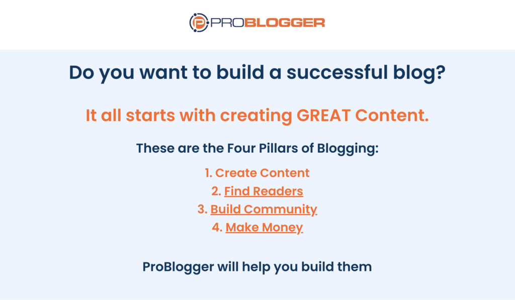 The Four Pillars of Blogging
