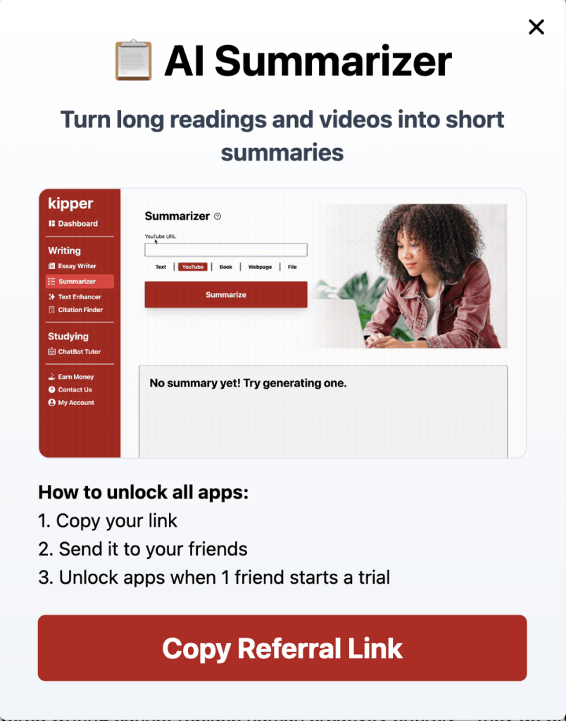 Kipper AI summarizer locked