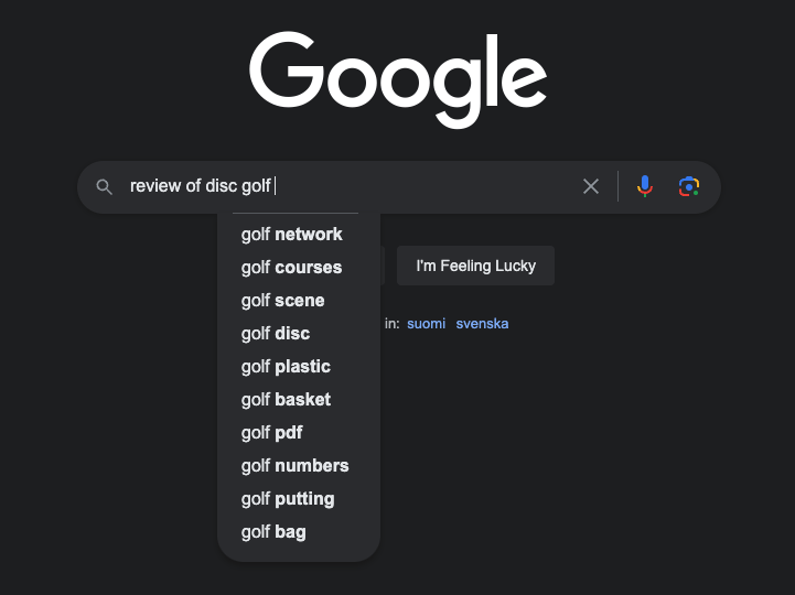 Google suggestions