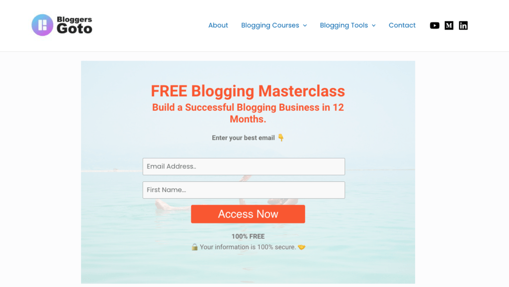 Free blogging masterclass