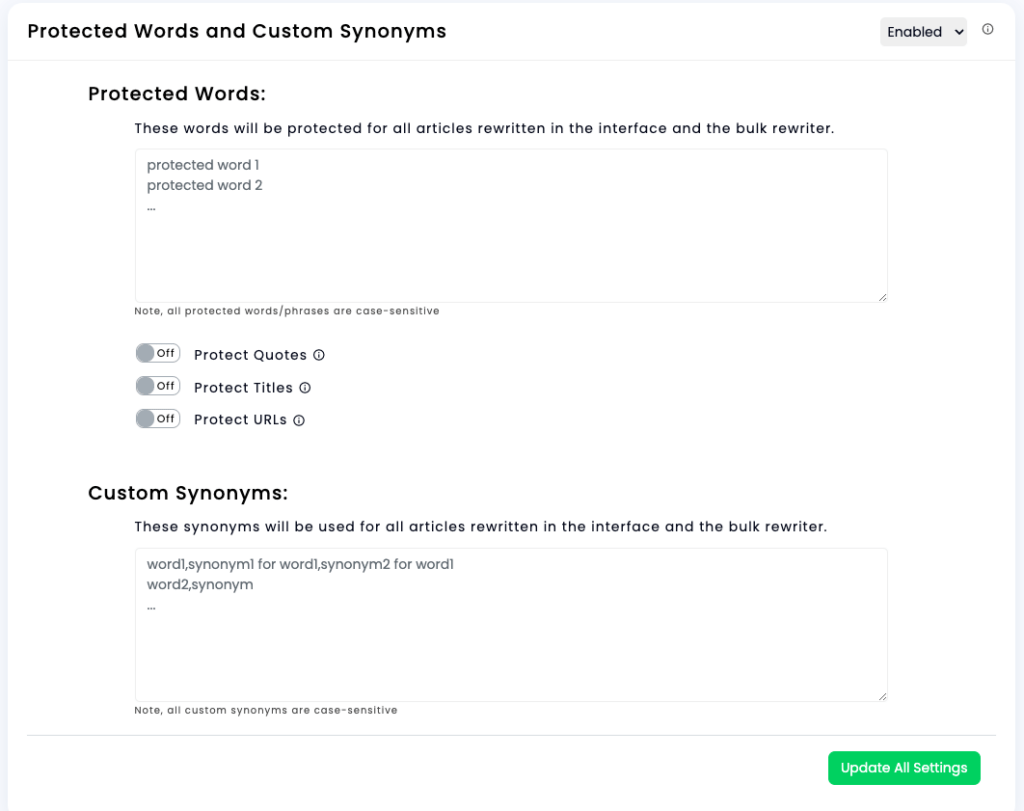 Word AI protect words