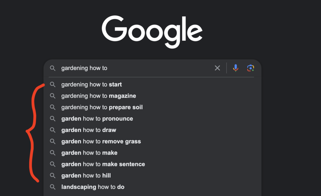 Google search suggestions