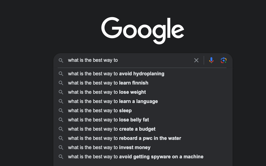 Google suggestions