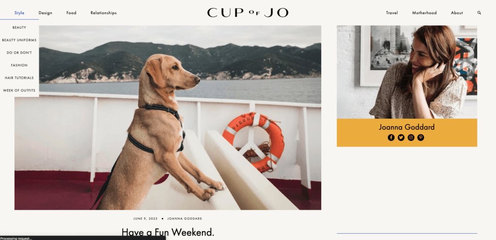 Cup of Jo blog