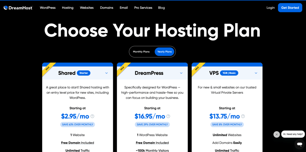 Dreamhost plans