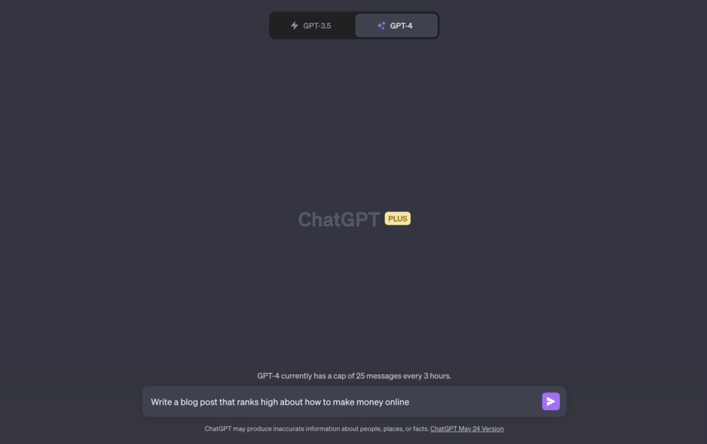 ChatGPT app view