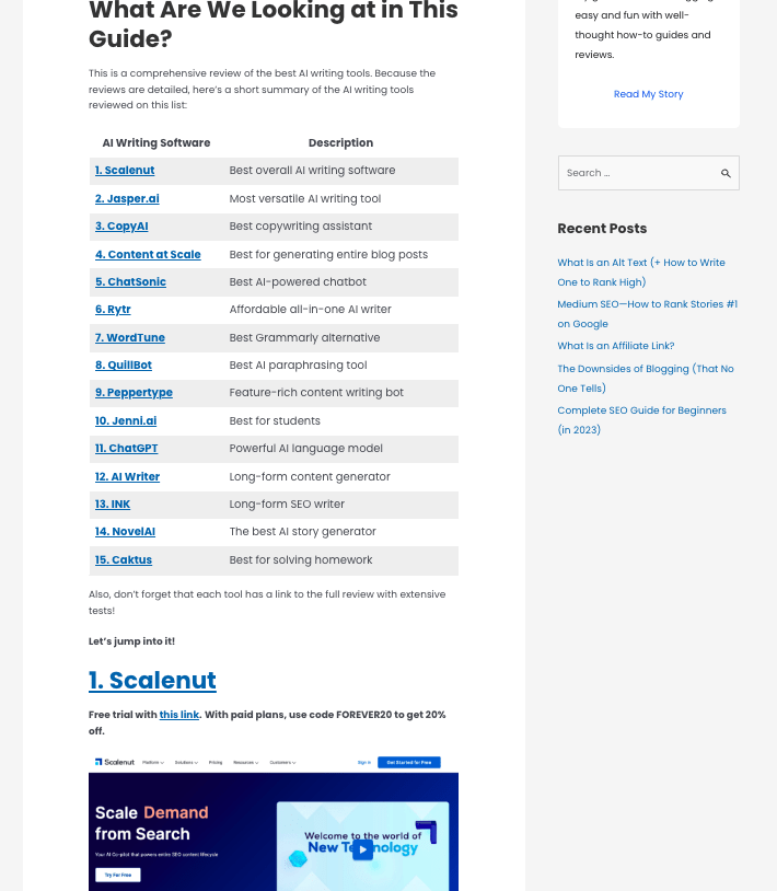 Structuring a blog post