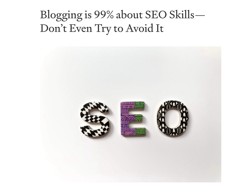 SEO article that shares wrong information