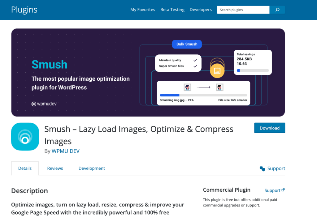 Smush image optimizer