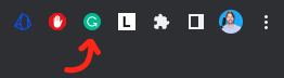 Chrome extension Grammarly in top bar
