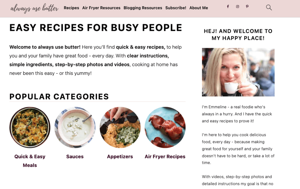 Always Use Butter homepage