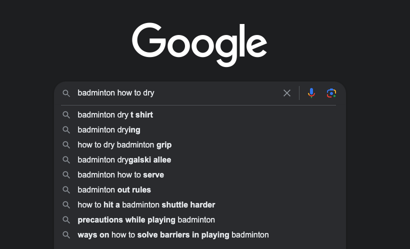 Badminton searches