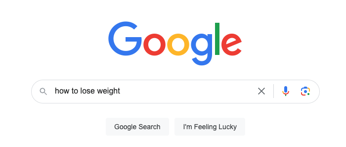 Googling how to lose weight