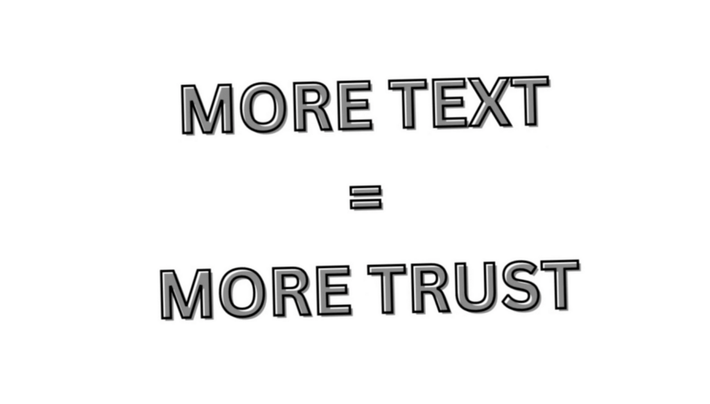 More text = more trust