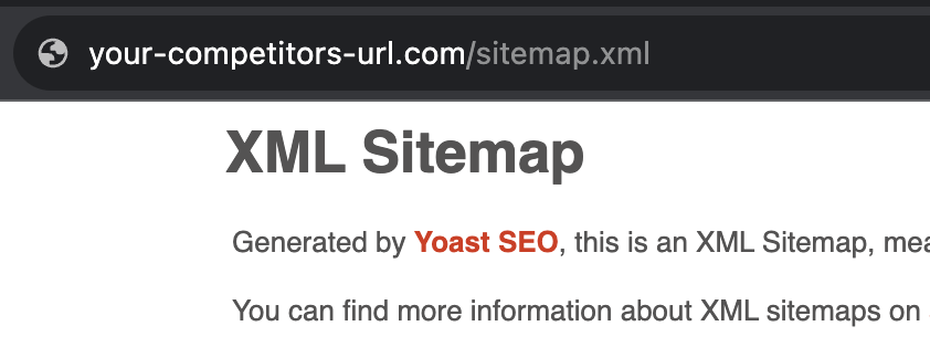 Sitemap of a website