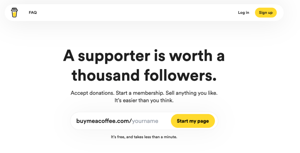 Buy me a coffee sponsor donate page
