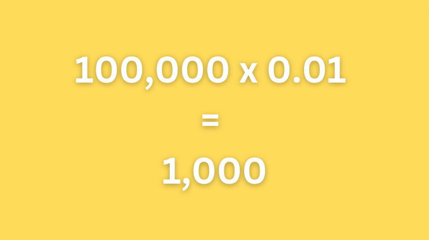 100,000 x 0.01 = 1,000