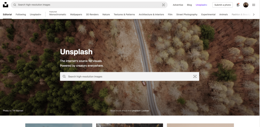 Unsplash image library