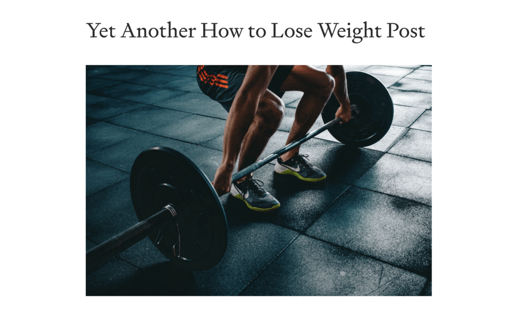 A blog post about how to lose weight
