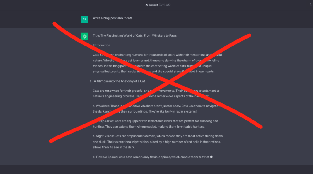 A bad blog post written with ChatGPT