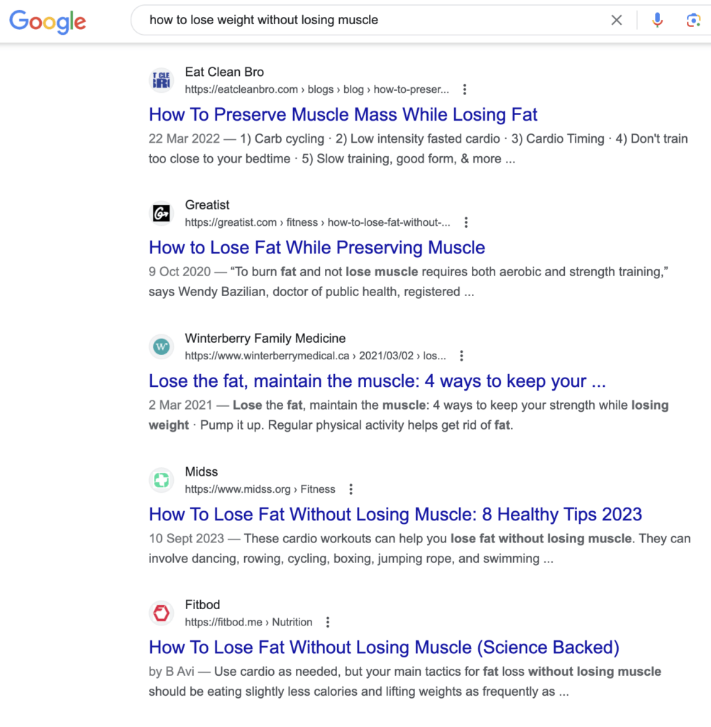 Search results