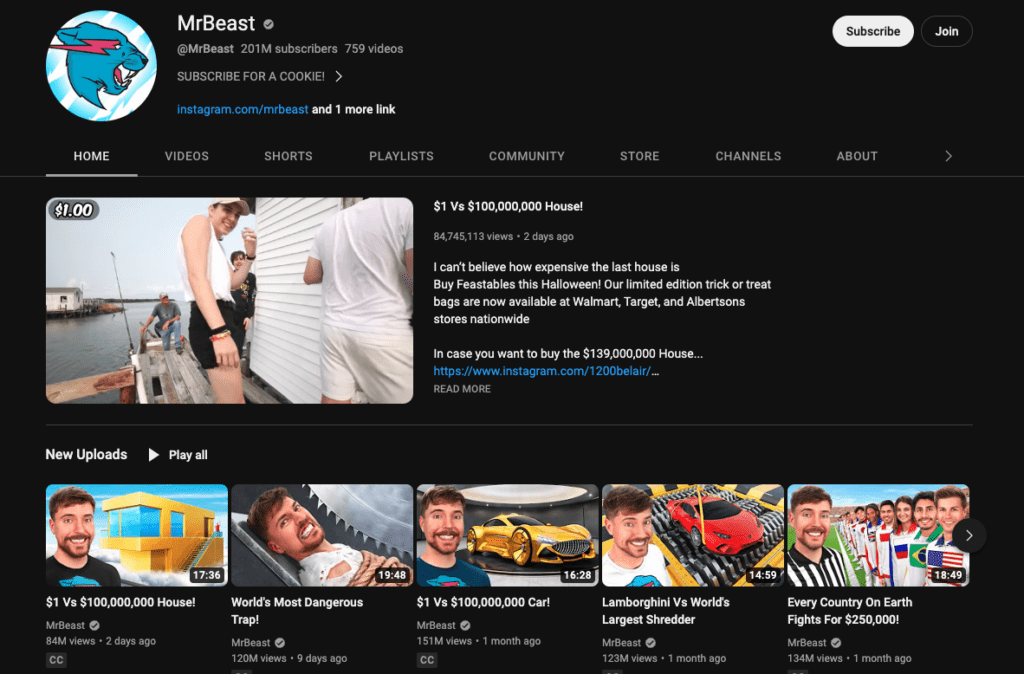 MrBeast YouTube channel