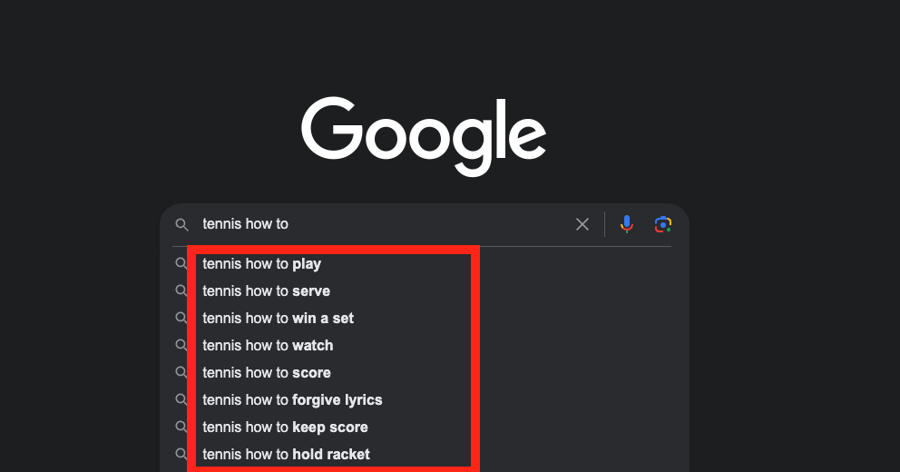 Google suggestions