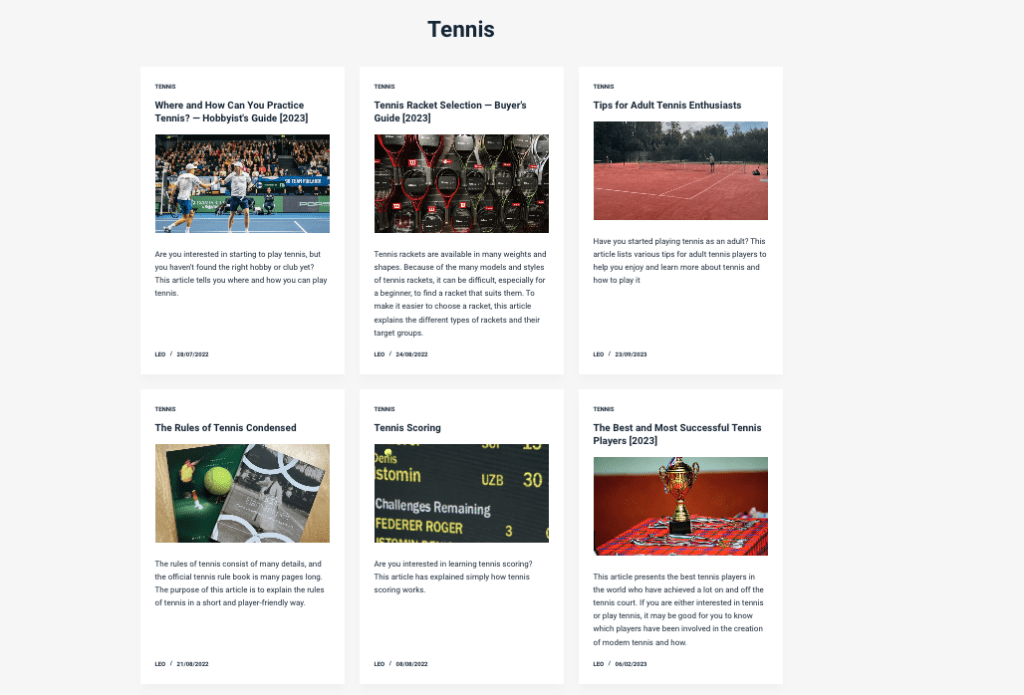 tennis related blog posts