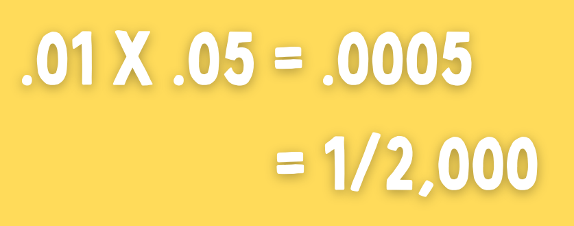 .01 x .05 = .0005